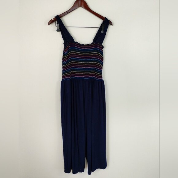 Modcloth Wide Leg Jumpsuit Large Navy Lightweight Comfy - Picture 6 of 6